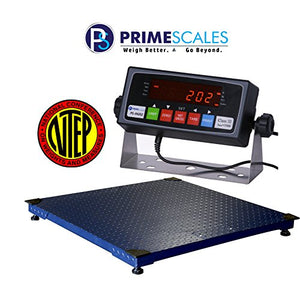 Prime Scales Heavy Duty 48"x48" Floor Scale | Pallet Scale with Premium Indicator, Calibration Certification and Weighing Software - Big Data Scale