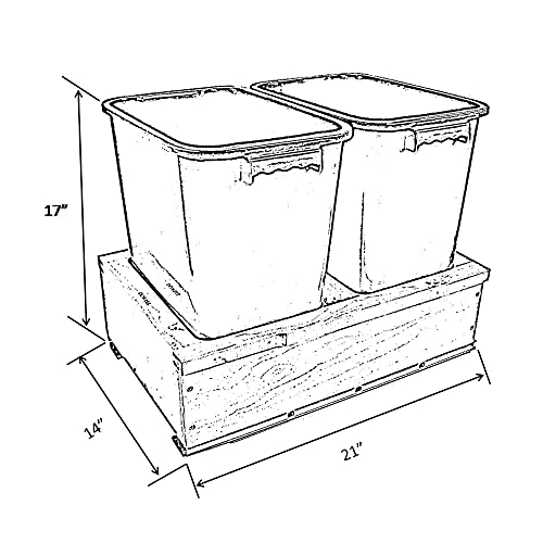 Dowell 4006 0218 Double Waste Basket Pullout for B18" Cabinet