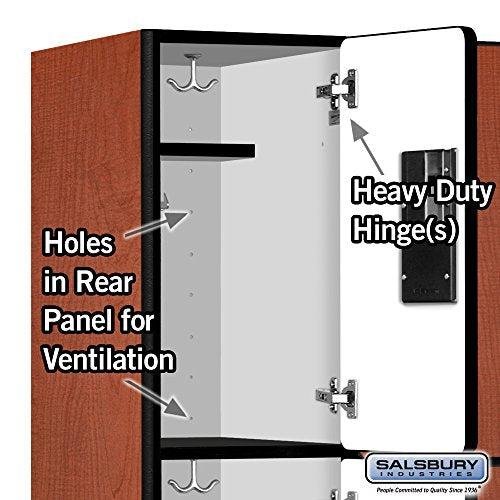 Salsbury Industries 3-Tier Designer Wood Locker, Cherry, 6-Feet High x 18-Inch Deep