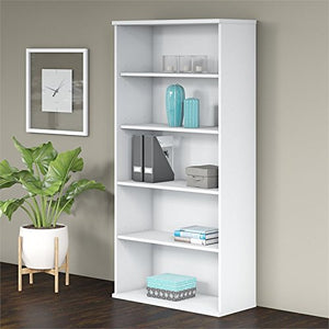 Bush Business Furniture Studio C 5 Shelf Bookcase in White