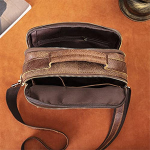 ZXYZD Handmade Men's Handbag Messenger Men's Bag Casual Business Briefcase Shoulder Bag (Color : B, Size : 26 * 21 * 8cm)