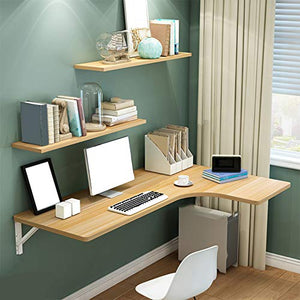ZYFA L-Shaped Corner Desk Table,Wall-Mounted Drop-Leaf Table Workstation Corner Computer Table Home Office