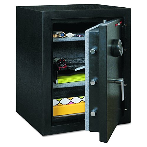 FireKing - KF2418-HBLE Half Hour Fireproof Safe with 2 Carpeted Shelves, 27-4/5" x 21-3/5" x 19", Black (FIRKF2418HBLE)