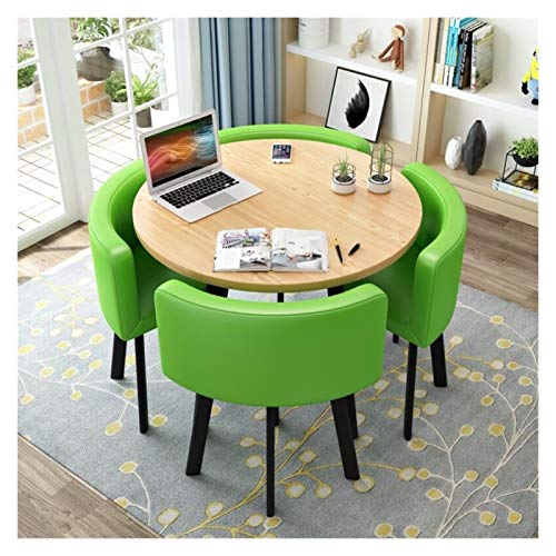 SYLTER Office Conference Table Set - Business Hotel Reception Room Coffee Table - Round Desk and Chair Combination (Color: B)