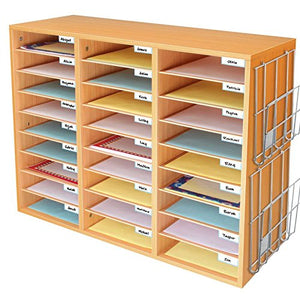 Really Good Stuff Mail Center with Wire Paper Holders- 1 Classroom Mail Center with 27 Slots – Keep Your Classroom or Office Organized, Durable, Easy Assembly