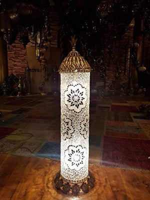 White Cylindrical Floor Lamp
