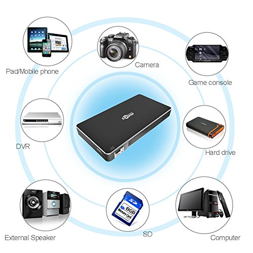 ELP WiFi Wireless Mini Video Projectors for Indoor Outdoor Movie Night Home Theater