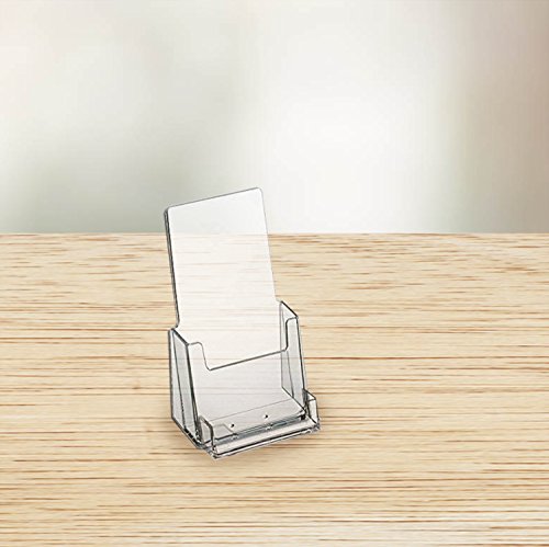 Source One Premium Counter Top Acrylic Clear Brochure Holder with Business Card Holder 4 Inch Wide (S1-CT-TRIWBC) (60 Pack)