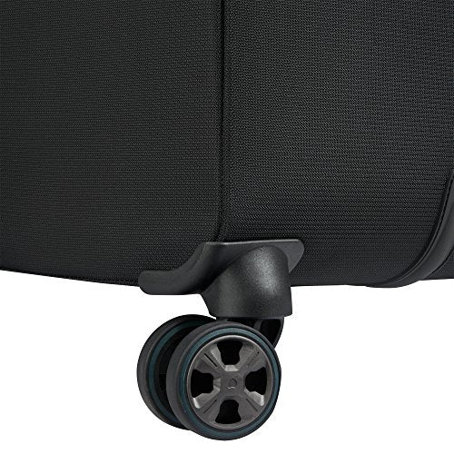 DELSEY Paris Hyperglide Softside Expandable Luggage with Spinner Wheels, Black, Checked-Medium 25 Inch