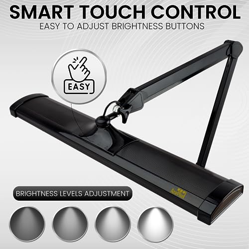 AZARPIXEL Ultra Bright 3900 Lumens LED Desk Lamp - Eye Care, Adjustable Brightness - Black