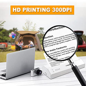LVYUAN Portable A4 Thermal Printer, Wireless Bluetooth Printer Support 216mm/8.5inch Width A4 Paper Available for Outdoors Printing Home Office Travel Students and Cars