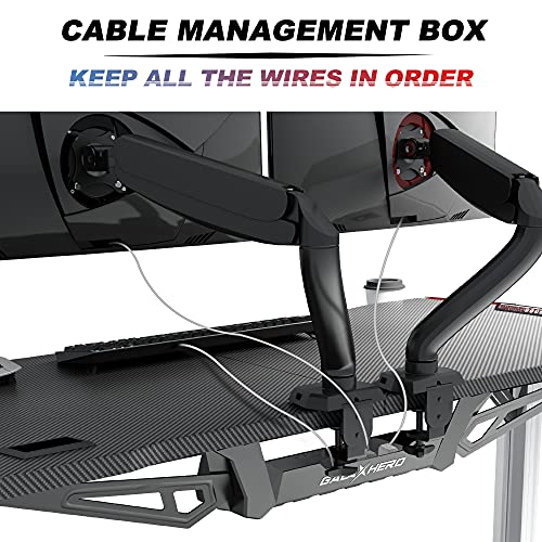 GALAXHERO Gaming Desk, 61.2'' Computer Desk with RGB LED Lights and Aluminum Alloy Legs, Gamer Workstation with Carbon Fiber Texture Surface and Full Size Mouse Pad