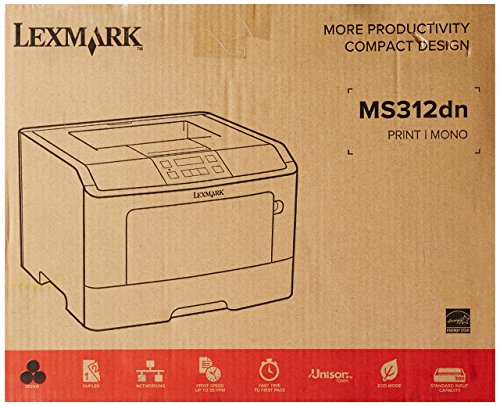Certified Refurbished Lexmark MS312DN MS312 35S0060 Laser Printer with toner drum and 90-day Warranty
