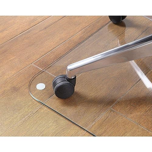 None Tempered Glass Chair Mat, 36" x 46" Clear - Office Desk Accessories for Carpet Floor - Home Office Desk Table Mat