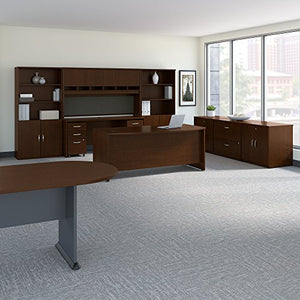 Bush Business Furniture Series C Executive Office Suite with Storage and Conference Table in Mocha Cherry