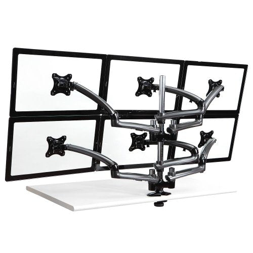 Cotytech DM-GM616-C Six Monitor Desk Mount Spring Arm Clamp Base - Dark Gray