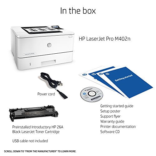 HP LaserJet Pro M402n Laser Printer with Built-in Ethernet, Amazon Dash Replenishment ready (C5F93A)