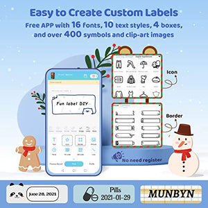 MUNBYN Bluetooth Label Maker with 3 Rolls of Label Tapes and Thermal Label Printer, 4x6 Direct Label Printer for Shipping Packages & Small Business