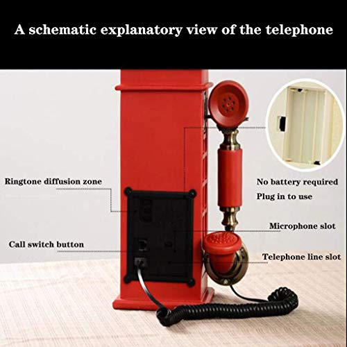 GagalU Retro Phone Booth Antique Fixed Telephone