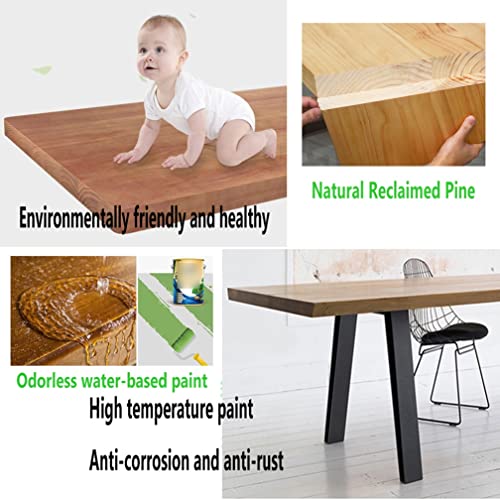 Modern Simple Solid Wood Table with Strong Metal Legs | 5cm Thick Pine Table Top (300x120x75cm)