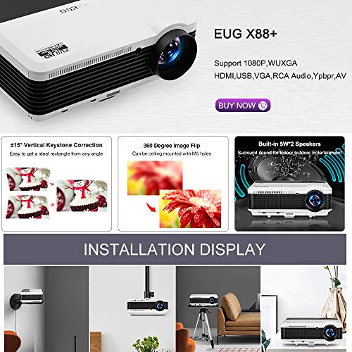Wireless Bluetooth HDMI Projector 1080P Home Theater 2019 Smart Android 6.0 LCD LED Multimedia Video Projectors 4600 Lumen Outdoor WiFi Proyector for PC Laptop USB Driver TV Stick PS4 Wii Xbox