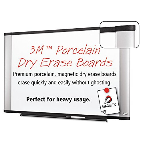3M Porcelain Dry Erase Board, 48 x 36-Inches, Widescreen Aluminum Frame