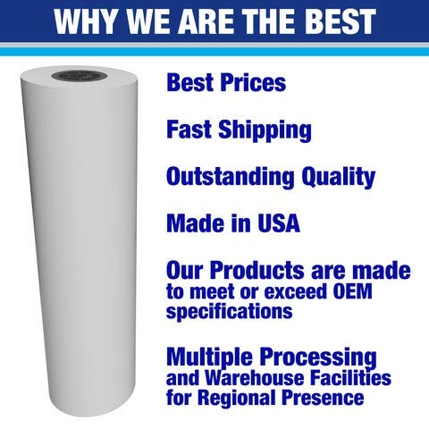 Alliance Wide Format Paper 24" x 500' Rolls Bond Engineering (20lb | 45 Rolls, 24 In x 500 Ft | 3" Core)