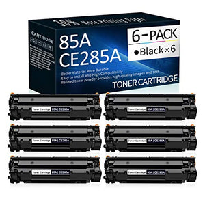 Compatible 6 Pack Black 85A | CE285A Toner Cartridge Replacement for HP Laserjet Pro M1217nfw MFP M1214nfh MFP m1216nfh MFP M1213nf MFP M1219nf MFP P1102w P1102 Printer Toner.