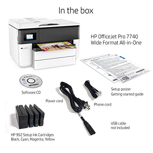 HP OfficeJet Pro 7740 Wide Format All-in-One Printer with Wireless Printing, Amazon Dash Replenishment ready (G5J38A)