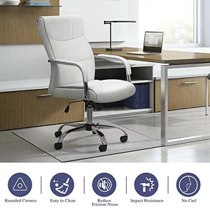MIRUO Transparent Tempered Glass Office Chair Mat for Carpet (46" x 53" x 1/4")