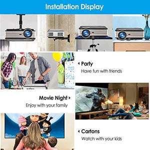 4200 Lumen LCD LED HD Home Theater Wireless Projector with Android Bluetooth, Support Full HD 1080P HDMI WiFi Airplay Smart Multimedia TV Proyector for Outdoor Indoor Movie Holiday Party Game Console