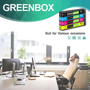 GREENBOX Remanufactured Ink Cartridge Replacement for HP 981X 981X for HP PageWide Enterprise Color 556dn 556 Flow MFP 586dn 586f 586 Printer Tray（1 Black 1 Cyan 1 Magenta 1 Yellow）