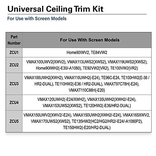 Elite Screens Universal Ceiling Trim Kit for Concealed Hidden In-ceiling Projector Screen Installation, ZCU5