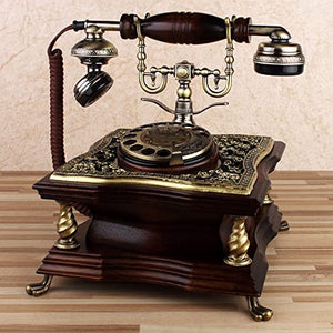 None Corded Retro Phone TelPal Vintage Old Phones Antique Landline Phones for Home Office Decor Hotel Telephone with Redial