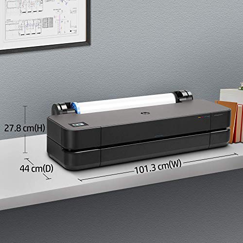 HP DesignJet T250 Large Format Compact Wireless Plotter Printer - 24", with Modern Office Design (5HB06A) (Renewed)