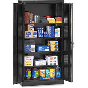 Tennsco Standard Welded Storage Cabinet, 4 Shelves, 150 lbs Capacity per Shelf, 36" x 72" x 18", Black