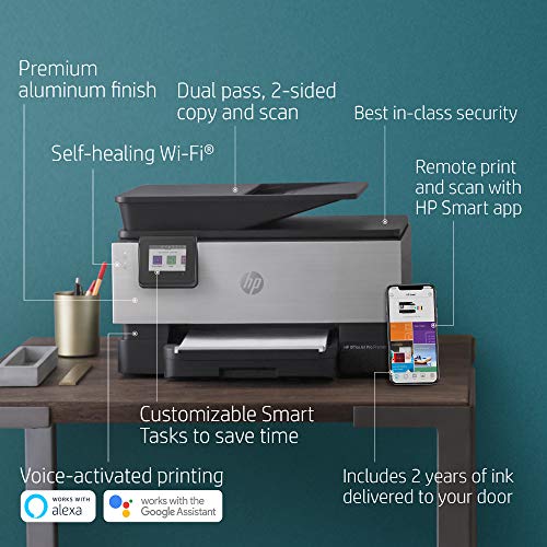 HP OfficeJet Pro Premier All-in-One Wireless Printer - includes 2 Years of Ink Delivered, plus Smart Tasks for Smart Office Productivity, Works with Alexa (1KR54A)