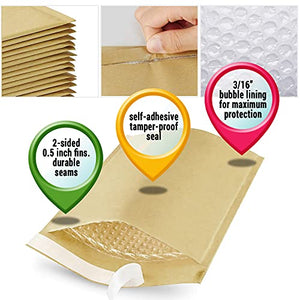 ABC Pack of 600 Kraft Padded Bubble Mailers 7.25 x 7 Natural Brown Kraft Bubble Envelopes 7 1/4 x 7 Peel and Seal Envelopes Bulk Shipping Bags for Mailing Packing Moving Wholesale Price