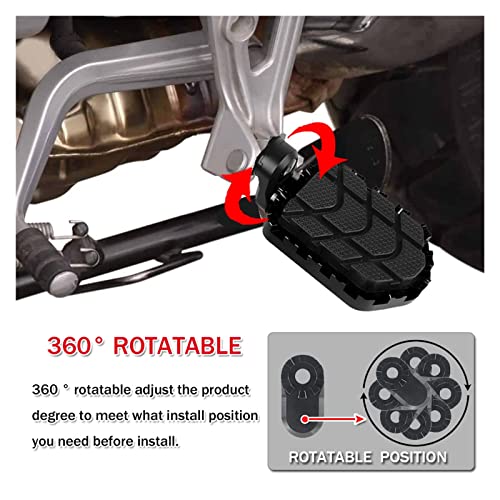 CORCI Motorcycle Foot Pegs for BMW R1200GS 2004-2012 - Adjustable Aluminum Footrests