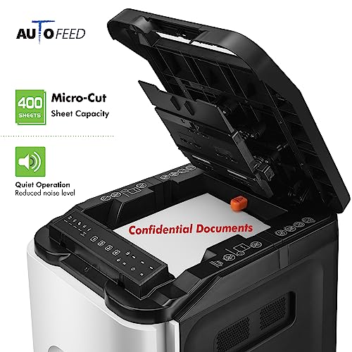 Aurora Commercial Grade 400-Sheet Auto Feed High-Security Micro-Cut Paper Shredder
