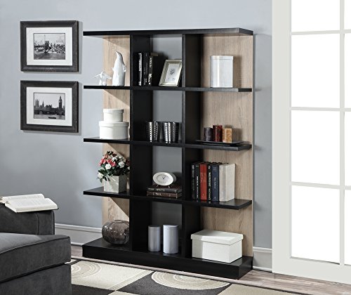 Convenience Concepts Key West 4-Tier Bookcase, Weathered White and Black