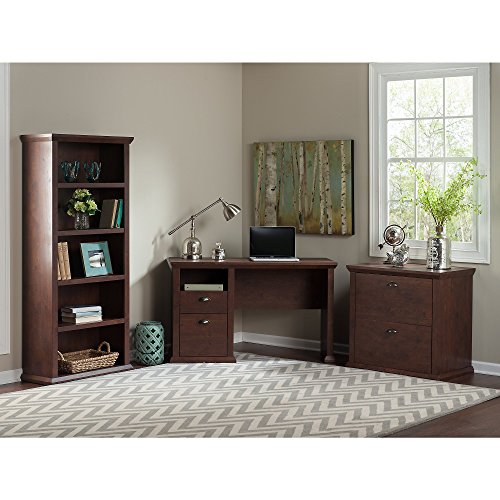 Yorktown Home Office Desk with Bookcase and Lateral File Cabinet