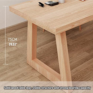 None Industrial Style Pine Wood Office Computer Desk 5cm Thick, Log-Colored Notebook Workbench, Multifunctional Conference Table 200x80x75cm