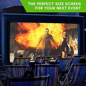 Inflatable Outdoor Movie Screen Package (19ft) - Portable Supersize Blow Up Outdoors Projector Screens - See Prime or Kids Movies - Strong Frame, Blower, Pegs, Rope by Holiday Styling