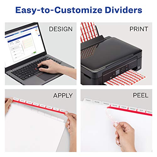 Avery Index Maker Clear Label Dividers, 8.5 x 11 Inch, 8 Tab, White Tab, 50 Sets  (11557)