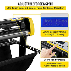 VEVOR Vinyl Cutter Machine, 34" Max Paper Feed Cutting Plotter with Camera Contour Cutting