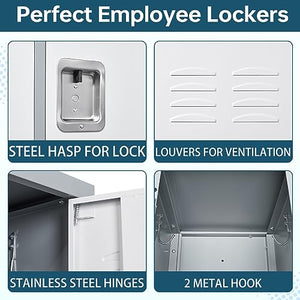 MIIIKO 3 Tier Metal Lockers 3-Wide, 72" Storage Locker Unit