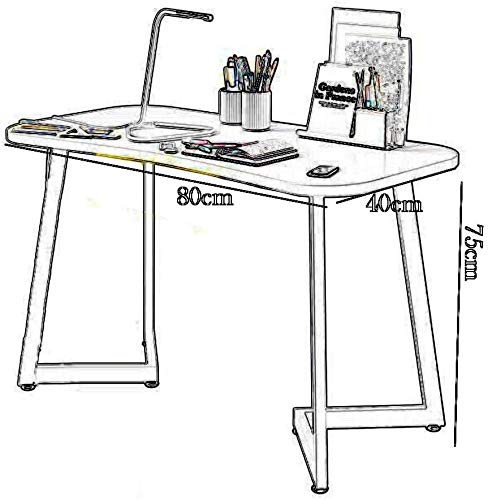 The Coffee Table Company LQ Tables Modern Simple Style Steel Frame Wooden Home Office Computer PC Laptop Desk Study Workstation (Color : 80x40x75cm, Size : T4)