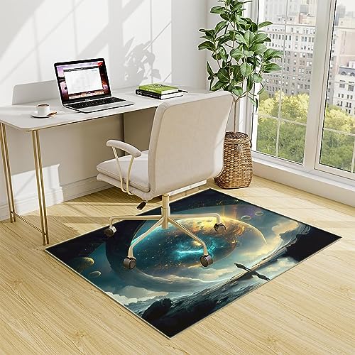 Maxba Glass Office Chair Mat for Carpet 35.43" x 35.43" Tempered Glass Floor Mat