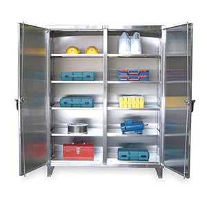 Strong Hold Stainless Steel Double Door Independent Locking Cabinet - 72 x 24 x 78